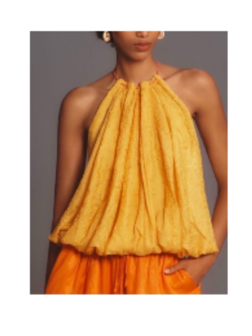 Anthropologie Golden Yellow Halter Bubble Camisole